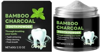 Natural Activated Charcoal Teeth Whitening Powder, Tooth Cleaning Powder for a Brighter, Stain Remover for Teeth, Bad Breath Eliminator, Freshens Breaths, Mint (1)