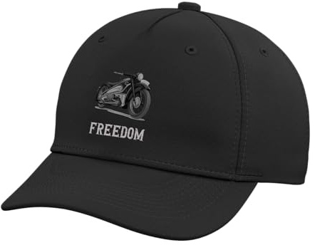 Classic Vintage Motorcycle Motorbike Biker Men Women Adjustable Printed Baseball Hat, Black