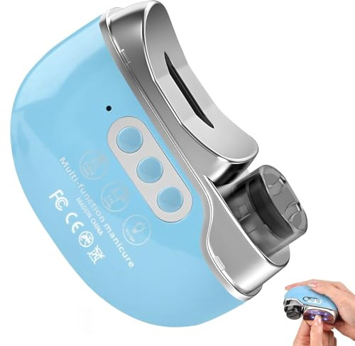 Coupe Ongle Electrique, 3 en 1 Coupe-Ongles Électrique Automatique avec lumière LED et Rangement Automatique, Rechargeable USB, Portable Lime a Ongle Electrique avec 2 Vitesses (A)
