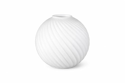 Glas Lampenschirm Kugel Ø150 mm – Mattweiß Spiral Glas Lampenschirm Ersatz für Tischlampe, Stehlampe oder Pendelleuchte – Universeller Lampenschirm aus Milchglas E27 Fassung Öffnung 42mm (N897)