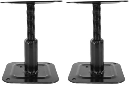 Tomantery Mini Cric à Vis Réglable en Acier Robuste pour Camping-Car, Bateau, Maison, Course de 4-5/8 à 8, Poteau de Nivellement au Sol pour sous-Sol, Pont (2 pièces)