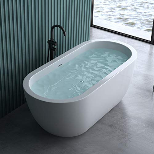 doporro Freistehende Design-Badewanne Vicenza501 180x80x60cm mit Überlauf aus Sanitäracryl in Weiß