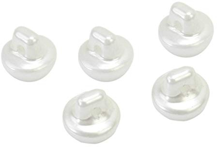 Happium Runde Knöpfe, 10 mm, Kunstperle, gewölbtes Design, für Nähprojekte, Cremefarben/Weiß, 50 Stück, weiß