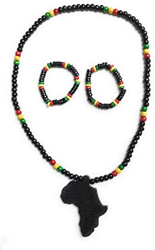 Wigwam 3-delat set Rasta Bob Marley träarmband och halsband