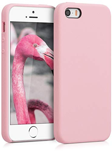 kwmobile Housse Compatible avec Apple iPhone SE (1.Gen 2016) / iPhone 5 / iPhone 5S Coque - Housse de téléphone Protection Souple en TPU Silicone - Rose Vintage
