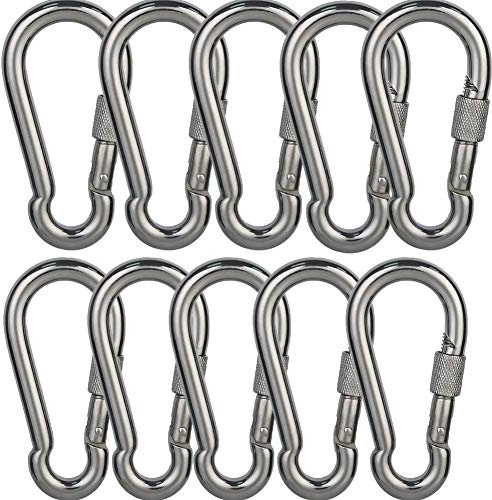 Karabinerhaken Phego 10 Stück Karabiner Haken mit Schraubverschluss für Camping, Angeln, Wandern