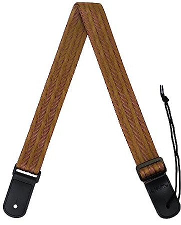 CASCHA Ukulele Gurt, Tragegurt verstellbar bis 139cm, Nylon, Braun