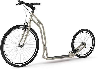 Yedoo S2620 Tretroller - bis 130 kg, Kickscooter mit Luftreifen 26/20 - Roller Scooter für Erwachsene, Dogscooter (silvergold)