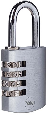 Yale Lucchetto in ottone cromato a combinazione Y151B/40/130/1 corpo 40mm, arco in acciaio, combinazione a 4 cifre