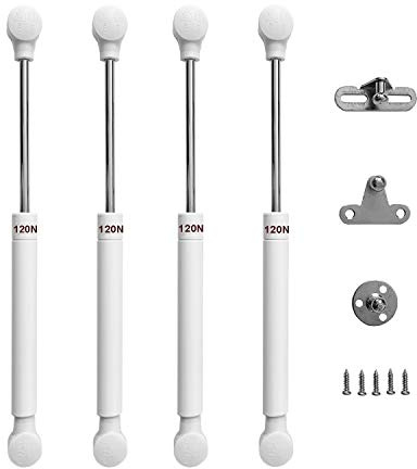 LIKERAINY Porte Armoire de Cuisine Vérin à Gaz 120N Relevable Ressorts à Gaz Rester Charnière Amortisseur Pistons Pneumatique Soutien pour Levage Portes Meuble Lot de 4