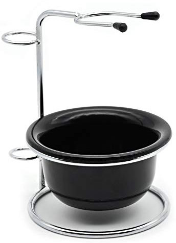 Kit di rasatura per uomo, set universale in acciaio inox con ciotola da barba, il miglior supporto per rasoio di sicurezza, per rasoi manuali, lame, pennello da barba, ciotola da barba