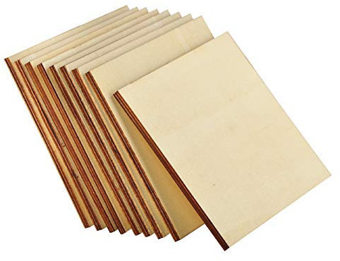 [Spessore Aumentato] Artificer 26 Pezzi 6mm Spesso Fogli di Legno Quadrati - 15 x 15 cm - Pannelli di Compensato di Balsa Grezzo per Pittura, Pirografia, Incisione al Laser, Decorazioni e Artigianato