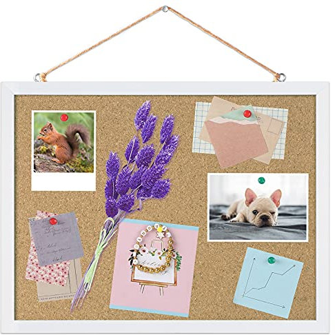 Pinnwand Kork, FEBSNOW 30x40CM Pinwand Korktafel Weißem Rahmen Korkwand mit Stecknadeln Korkwand für Büro Schule
