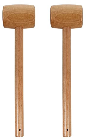Yardwe - Martello per batticarne in legno a doppia faccia, in legno di faggio, resistente, per tritare, per bistecche, manzo, agnello, carne macinata, 2 pezzi