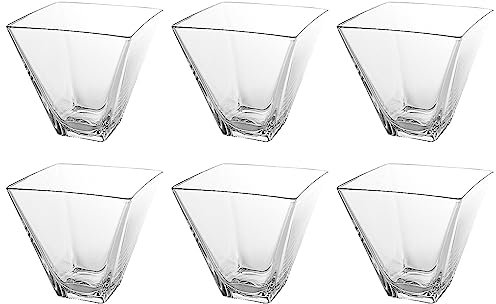 Barski Glas-Set mit 6 Stück – quadratisch – Dessert – Schüssel-Set – 100 ml – klassisch klar – für Obst – Sorbet – Eis – Süßigkeiten – Schokolade – hergestellt in Europa