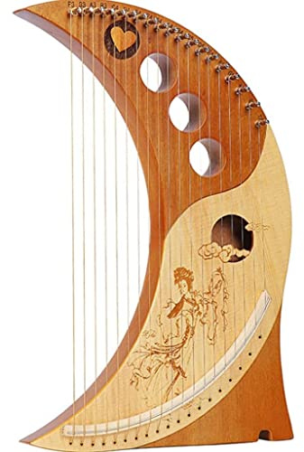 Harfe Instrument，19 Lyre Harfe, Saiteninstrument, Metall Saiten Mahagoni Instrument, Lyre, Einfach Zu Bedienen