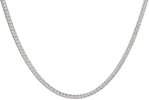 SILBERMOOS Damen Fuchsschwanz Collier Kette Silberkette aus Italien, 925 Sterling Silber, 45 50 cm