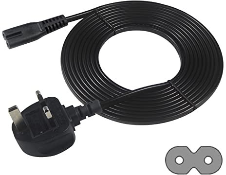 KC CABLE power 5M UK 3PIN Plug to IEC C7 Figure 8 Replacement Mains Cable Compatible with PS5, Xbox Series X, tv, Samsung, LG, Sony