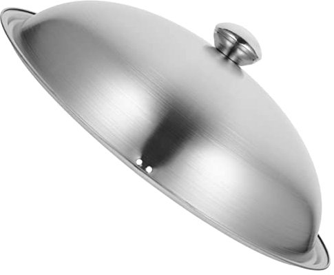 DOITOOL Coperchio Pentola in Acciaio Resistente Al Calore Maniglia Termoisolante, Coperchio Di Metallo Riutilizzabile Per Cucina Domestica Multifunzione, Adatto Per Wok e Padelle 34 Cm