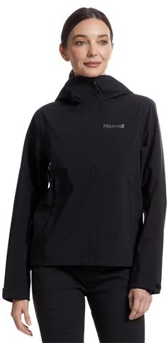 Marmot Kvinnor Precip Eco Pro Jacket, Vattentät Jacka, Lätt Regnjacka Med Huva, Vindtät Regnrock, Andningsbar Vindjacka, Perfekt För Löpning Och Vandring, Black, M