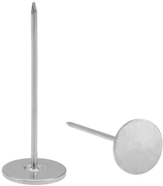 QUARKZMAN 30 Piezas de Clavos de Tapicería, Cabeza Plana de 18mmx50mm, Clavos Decorativos para Muebles, Tachuelas de Tapicería para Sofás y Cabeceros, Color Plata