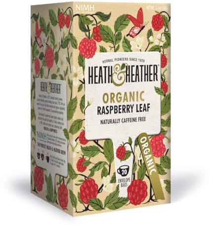 Heath & Heather - Organic Raspberry Leaf Tea • Gentle Leaf Infusion for Wellness & Balance • Caffeine-Free • Vegan • Herbal Feminine Support • 20 Tea Bags