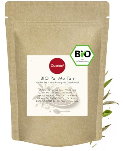 Weißer Tee Bio Pai Mu Tan Tee | 100 g Premium Loser Tee | Rein Organisch und Natürlich in Bio Qualität | Ohne künstliches Aroma, ohne Zusätze von Quertee