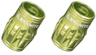 Granite Juicy Nipple Tappo Valvola con Funzione di Rimozione del Nucleo della Valvola, Coprivalvole Antipolvere per Biciclette e Veicoli, Set da 2 Pezzi (Verde)