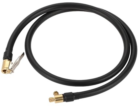 A ABSOPRO Tubo De Extensión Para Inflador De Neumáticos Negro 1Pc | Tamaño 100 Cm, Rosca M8X0.8, Diámetro Interior 8 Mm, Conexión Clip Rápido, Adaptador 0.305X32 Tpi, Material Goma Y Metal