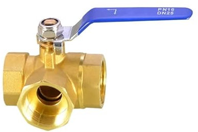 zlj6688 1/4 3/8 1/2 3/4 1 weibliches Messing Vollanschluss T-Anschluss L-Anschluss 3-Wege-Kugelhahn-Anschlussadapter for Wasser, Öl, Luft, Gas(3/4,L-type)