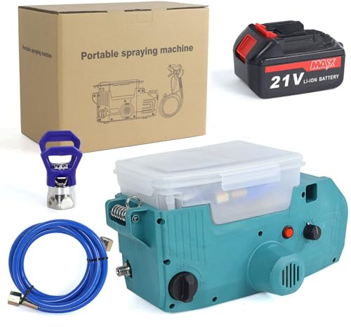 NYANS Spruzzatore a Batteria, Spruzzatore per Pareti, Pistola a Spruzzo a Zaino ad Alta Tensione e Potenza, con 5 velocità Regolabili, Tubo Flessibile da 1,5m, capacità 1,7 L,1*Batteries