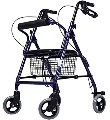 sjdoPulse Standard-Gehgestelle Transport-Rollator Mit Sitz Und 4 Rädern – Zusammenklappbarer Rollator, Leichte Mobilitätshilfe, Verstellbare Kompakte Gehhilfen Für