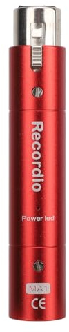 In Line Microphone Preamp, Dynamic Active Inline Mic Booster Preamplifier, 28dB High Gain Lossless Amplifier for Studio Recording, Broadcasting, Live Streaming (Red)