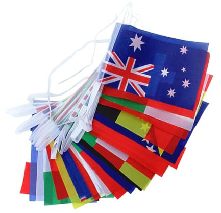 MOBUTOFU 2satz Internationale Länderflaggen Wimpelkette Lange Fahnenkette Für Sportveranstaltungen Partys Und Internationale Feiern Farbenfroh Und Gedruckt Für Dekorationen