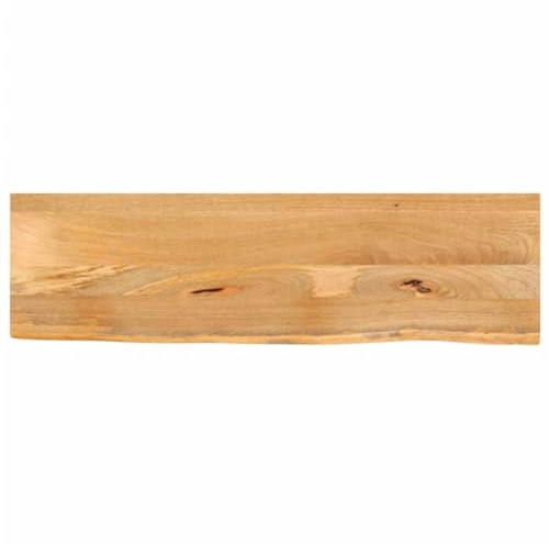 Homgoday Piano del tavolo Live Edge 120 x 20 x 3,8 cm, in legno massello, mango per cucina, caffè, tavolo da pranzo, scrivania, piano di lavoro