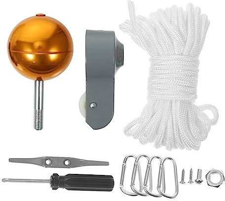 BESPORTBLE Fahnenmastseil Außenbereich Fahnenmast Kugel Zubehör Für Mastbefestigung Metall- Zur Reparatur Praktisch Und Langlebig