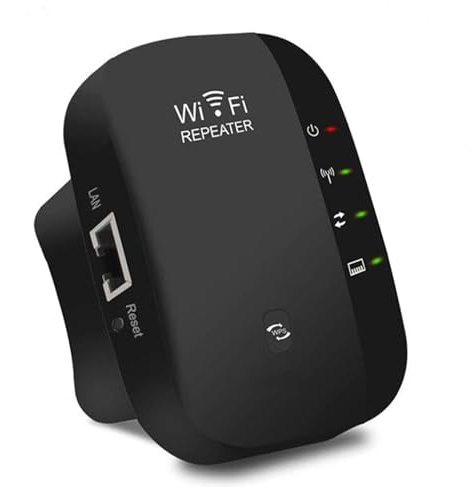 WLAN Verstärker WiFi Extender mit Ethernet Anschluss and Repeater/AP Modus, WLAN Repeater Internet Verstärker 2025, Schwarz, CRST-L4Y4