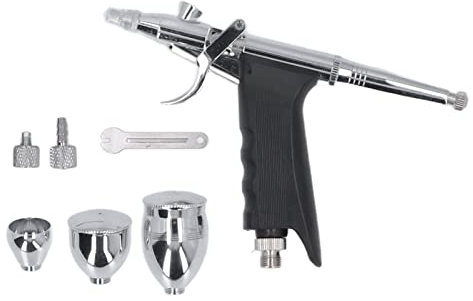 FLEXMAN Airbrush Set, Double Action Trigger Airbrush Set mit 3 Sprühbechern, Mehrzweck Airbrush Pistole Im Trigger Stil für die Gestaltung von Automatischen Nageltätowierungen