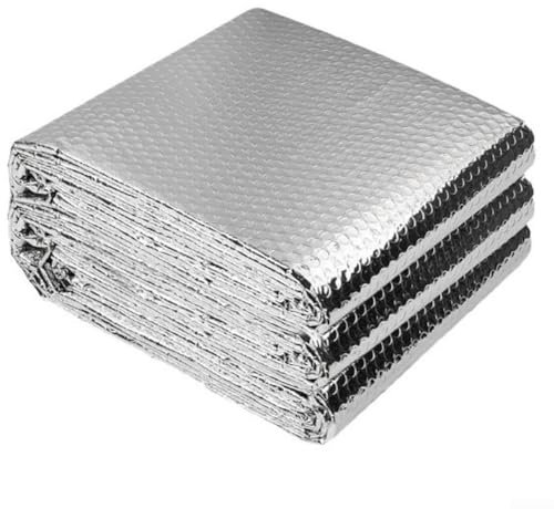 Rouleau de film d'isolation pour radiateur, double face en aluminium pour tuyaux, abri de jardin, camping-car, fenêtre, plafond, mur (sans autocollants)