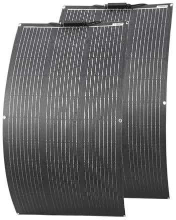etfe Pack 2 Paneles Solares Flexibles 100W Cargador Solar Placa Solar Monocristalino 12V Módulo Solar ETFE 200W para Camping Techos Barcos Baterías 12V y otras superficies irregulares
