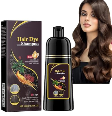 200ml 3 en 1 Instantáneo Champú para el Cabello, Marrón, shampoo | Hidratación Capilar, limpiador y Reparador