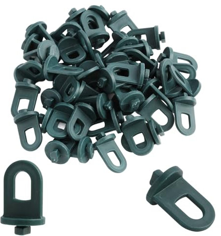 50x Gancio per Serra, Clip per Serra in plastica, Morsetto a Clip Universale Verde per Binari di Serra, Tetto, Veranda, Clip per Serra per Fissaggio Piante, Tende, Cavi, Accessori Sospesi