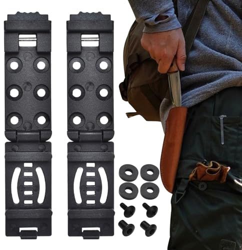 Set mit 2 Gürtelclips, Nylonclip für Kydex-Messerhülle, Multifunktionszubehör mit abnehmbarem Griff und Auslöseknopf | für Camping, Bergsteigen, Survival, Jagd und Luft