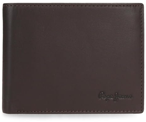 Pepe Jeans Luton Billetero con Tarjetero Marrón 12,5x9,5x1 cms Piel by Joumma Bags