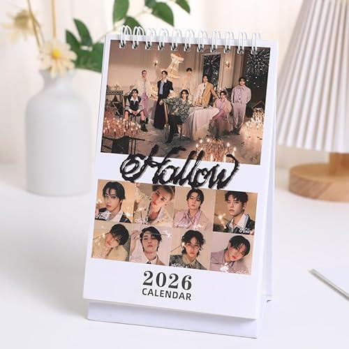 2026 Stray Kids Desk Calendar - Kpop Idol Photo Calendar + Photo card Set Option (Type B-2026 Calendar only)