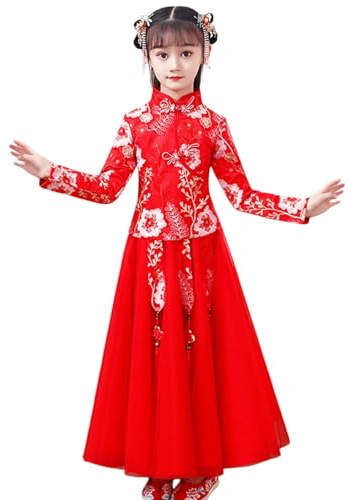 Générique Kostymer för flickor fest elegant kinesisk hanbok. kinesisk hanbok showkostym flicka set, V-formad, 15-16 �r