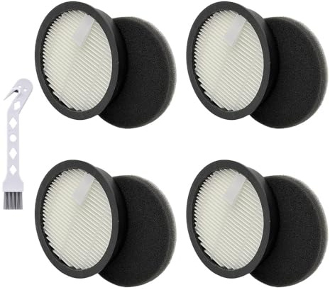 4x HEPA Filter und 4x Filterwatte Ersatzteil Set für Laresar Elite 3 Ersatzzubehör, Staubsaugerfilter für HONITURE S13 Ersatzfilter waschbar Schwamm Vorfilter