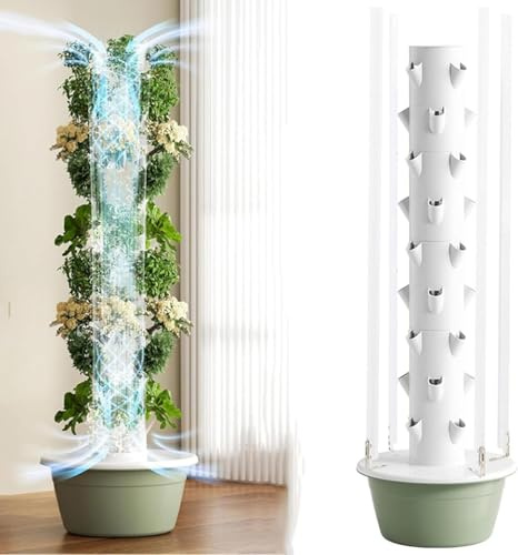 Automated Hydroponics Tower Garden System with LED Grow Lights - 9-Layer Indoor Herb Growing Kit for Home & Garden, Perfect for Vegetables & Greens