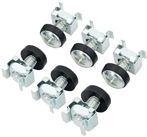 BIGtec 100 x Käfigmutter Montageschrauben Käfigmutternset M6 Montagesatz für 10 und 19 Schränke Netzwerk Schrauben Rack Käfigmuttern