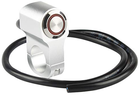 Larcele Motorrad, Lenker Schalter mit Blinker Rot, 12 V, Angel Eye SBKG-04 Silber Abdeckung